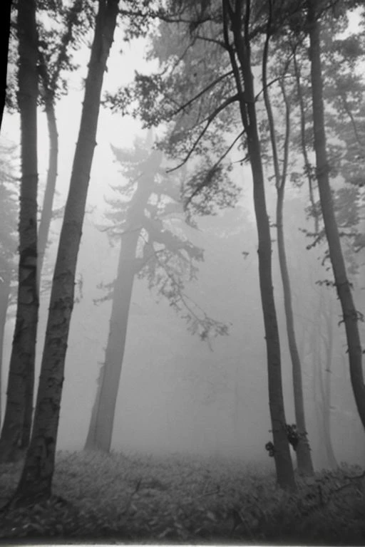 bw_kiev, polaroid: a foggy forrest