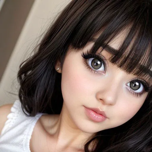big eyes anime girl dark hair