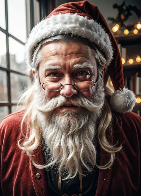 <lora:SDXLrender_v2.0:0.6><lora:quiron_Chritsmas_v1_lora:0.6>cybersanta, man robot, 5>
