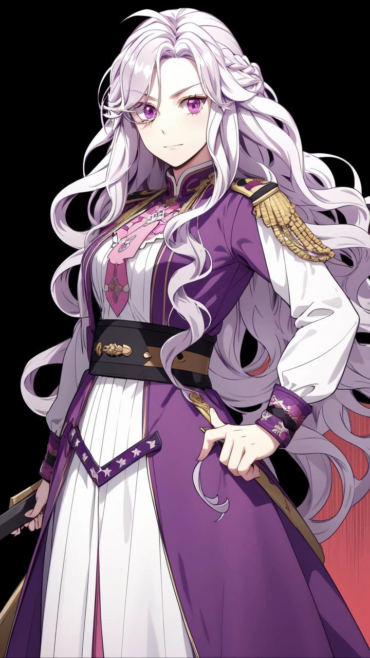 masterpiece, best quality,
<lora:Abigail-002-000007:0.7> abigail, long hair, solo, looking at viewer, purple eyes, very long hair, white hair, pink eyes, curly hair
vivid colors,
1girl, (solo)
(combat outfit:1.2)
" "
heroic, gallant, brave, uplifting, inspiring
" "