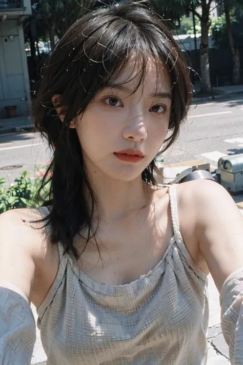 8K,Best quality, masterpiece, ultra high res, (photorealistic:1.4), raw photo, (Authentic skin texture:1.3), (film grain:1.3), (selfie angle),1girl,beautiful detailed eyes and face,masterpiece, best quality,close-up,upper bod,