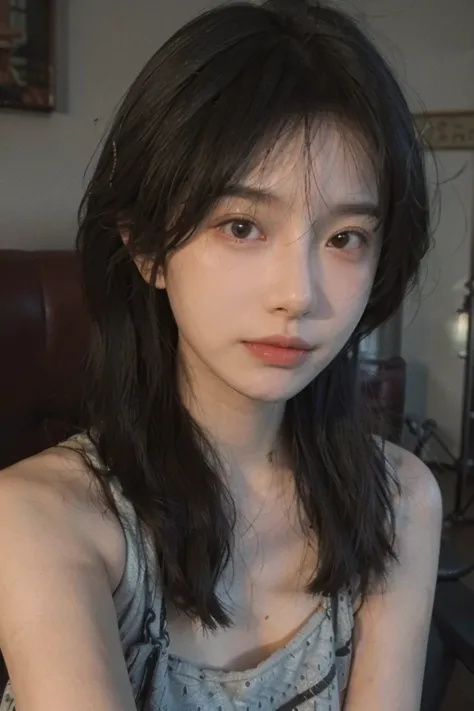 8K,Best quality, masterpiece, ultra high res, (photorealistic:1.4), raw photo, (Authentic skin texture:1.3), (film grain:1.3), (selfie angle),1girl,beautiful detailed eyes and face,masterpiece, best quality,close-up,upper bod,