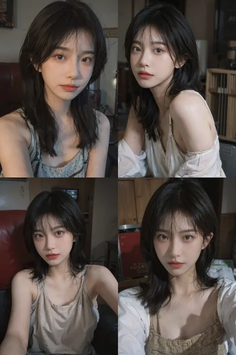 8K,Best quality, masterpiece, ultra high res, (photorealistic:1.4), raw photo, (Authentic skin texture:1.3), (film grain:1.3), (selfie angle),1girl,beautiful detailed eyes and face,masterpiece, best quality,close-up,upper bod,