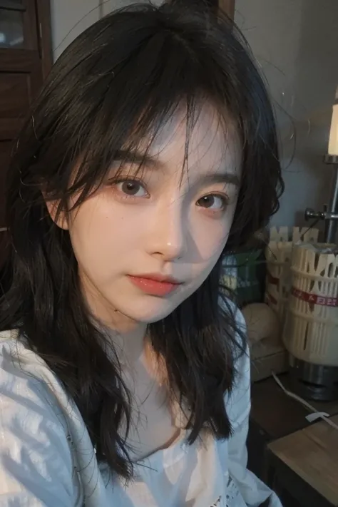 8K,Best quality, masterpiece, ultra high res, (photorealistic:1.4), raw photo, (Authentic skin texture:1.3), (film grain:1.3), (selfie angle),1girl,beautiful detailed eyes and face,masterpiece, best quality,close-up,upper bod,
