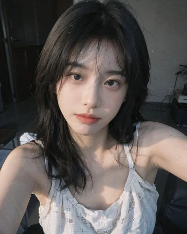 8K,Best quality, masterpiece, ultra high res, (photorealistic:1.4), raw photo, (Authentic skin texture:1.3), (film grain:1.3), (selfie angle),1girl,beautiful detailed eyes and face,masterpiece, best quality,close-up,upper bod, <lora:FilmProvia2:1>