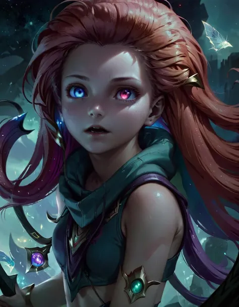Horror-themed 1girl zoe, (heterochromia), long multi colored hair, league of legends, Low Angle Shot,
<lora:LolZoeXL:0.9> <lora:xl_more_art-full_v1:0.4>, ZIP2D . Eerie, unsettling, dark, spooky, suspenseful, grim, highly detailed