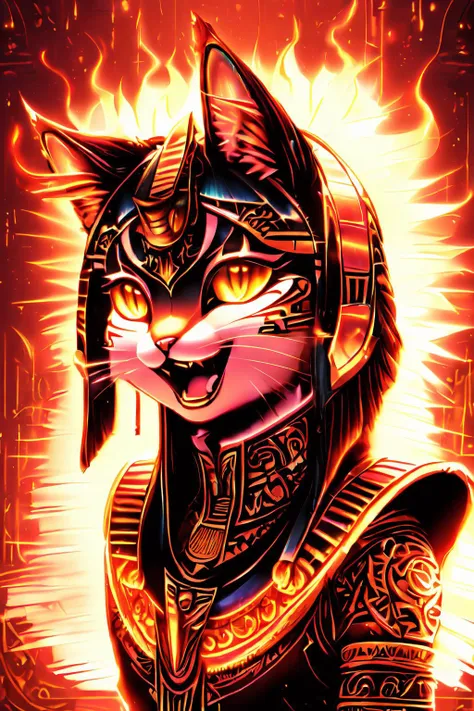 anthro cat ancient egyptian princess, happy smile, open mouth, worldoffire, fire, flickering flames,
(masterpiece, intricate details, best quality, sharp, elegant, majestic:1.2), (photographic:1.2), (realistic:1.2), (photorealistic:1.2)
cinematic light, vivid colors <lora:worldoffire:1> <lora:DonMCyb3rSp4c3:1>, DonMCyb3rSp4c3