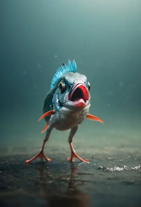 Young common kingfisher, Large fluffy angry abyss with large eyes and bloody teeth behind ready to Attack, artsy oarfish in His mouth,
atmospheric haze, Film grain, cinematic film still, shallow depth of field, highly detailed, high budget, cinemascope, moody, epic, OverallDetail, gorgeous, 2000s vintage RAW photo, photorealistic, candid camera, color graded cinematic, eye catchlights, atmospheric lighting, skin pores, imperfections, natural, shallow dof