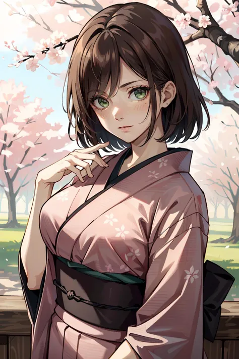 ((ultra detailed, masterpiece, absurdres))
<lora:SH4Eileen:0.8>
SH4Eileen, brown hair, green eyes, in a traditional kimono, surrounded by cherry blossoms