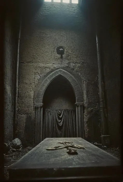 analog film photo ((Castle royal crypt))((adult sarcophagus casket catafalque pall funerary  inside coffin))(epic dramatic missing still photo from Acadamy Award winning 1970's drama suspense movie)BREAK(perfect emotional lighting and cinematography)BREAK(post-processing: oversharpen, expert dodge and burn, ISO 200 color film noise, corner darken vignette)
<lora:LCM-LoRA-XL_V1:0.21>
<lora:SDXLHighDetail_v5:0.4>
<lora:ral-exposure:0.4> ral-exposure <lora:sdxl_photorealistic_slider_v1:1.6> 
<lora:RMSDXL-DarknessCinema-XL_V1:1.7>
ISO 200 film grain . faded film, desaturated, 35mm photo, grainy, vignette, vintage, Kodachrome, Lomography, stained, highly detailed, found footage