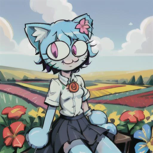(Nicole Watterson, Gumball, Neco-Arc, catgirl, cibi, cute, looking at viewer, gentle smile, bow, flower,), BREAK,
on a Flower field, <lora:Nicole Watterson - Gumball:1> <lora:Neco-Arc:1>