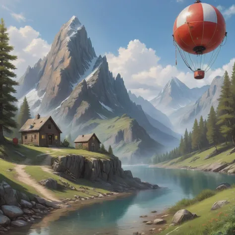 ((best quality)), ((masterpiece)), ((realistic)), (detailed), Alternate Dimensions Mountain Adventure,Mountain,Buoy