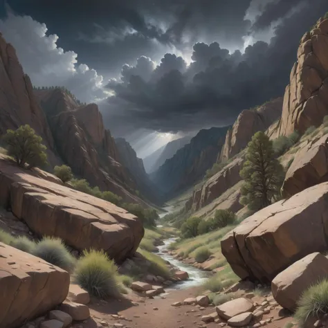 ((best quality)), ((masterpiece)), ((realistic)), (detailed), Canyon Summit,Noise Pollution,Dark Sky Reserve,Boulder