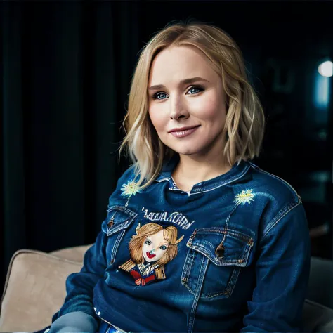 <lyco:Kristen Bell_v1.0:1.0>Kristen Bell, fullbody portrait, a smiling woman wearing a black sweather. and blue jeans, hyperrealistic, highly detailed face, sharp, candid shot, film grain, detailed skin texture, (blush:0.5), (goosebumps:0.5), subsurface scattering