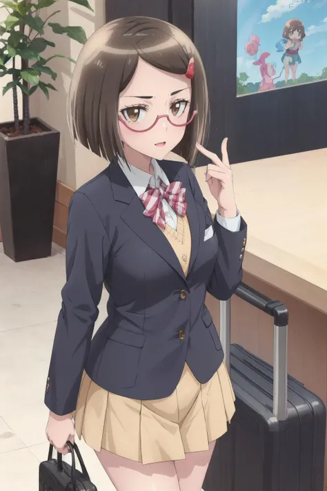 <lora:0020HSCoonomidori:1>, oonomidori,school_uniform,blazer,eyewear,looking_at_viewer,