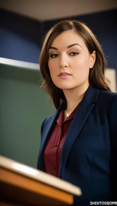 cinematic film still  <lora:sashagrey:1> ((sashagrey)) as a teacher . shallow depth of field, vignette, highly detailed, high budget, bokeh, cinemascope, moody, epic, gorgeous, film grain, grainy