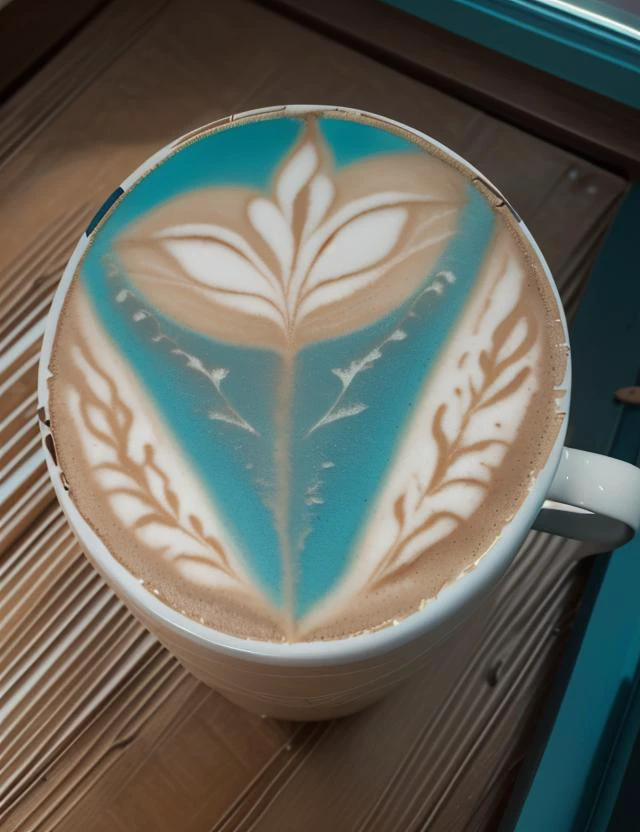 LatteArt, Massive PAL-V Liberty, Slit Windows, Running Board Lights, Window Tint, Diffuser, Plastic, Rusty, Ocean Blue, Sandy Texture,, 8K, <lora:LatteArt:0.8> LatteArt