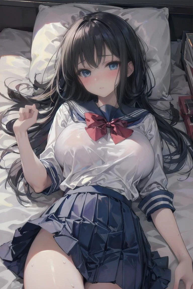 (masterpiece, best quality:1.4),
love, , girl,blush, school uniform, beautiful eyes, looking at viewer, sweat, focus face, mind control, bed, anime, large breasts, lying,
BREAK
<lora:LowRa:0.6> <lora:GoodHands-vanilla:1> <lora:more_details:0.3>