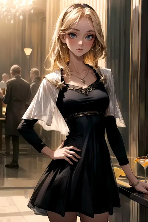 <lora:add_detail:1>,masterpiece, best quality ,lux101,  <lora:lux-04:0.8>, earrings, necklace, (black cocktail dress:1.4),