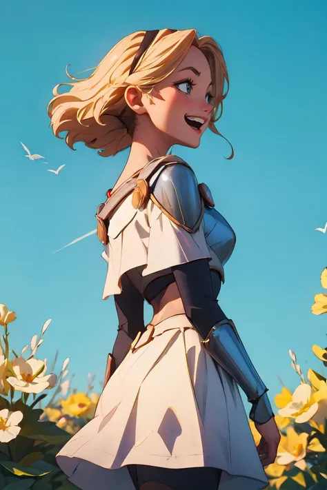 <lora:lux_leagueoflegends-v1:1>, lux101, from side, cowboy shot, laughing