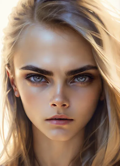 portrait of sks woman, epic (photo, studio lighting, hard light, sony a7, 50 mm, matte skin, pores, colors, hyperdetailed, hyperrealistic), <lora:locon_caradelevigne_v1_from_v1_64_32:1.3>
