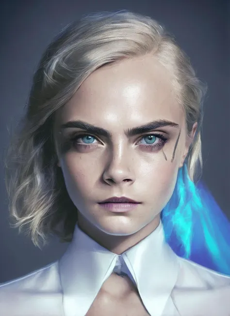 portrait of sks woman in tuxedo, (perfect eyes), energetic and colorful streams of light (photo, studio lighting, hard light, sony a7, 50 mm, matte skin, pores, concept art, colors, hyperdetailed), with professional color grading, soft shadows, bright colors, daylight, <lora:locon_caradelevigne_v1_from_v1_64_32:1.3>
