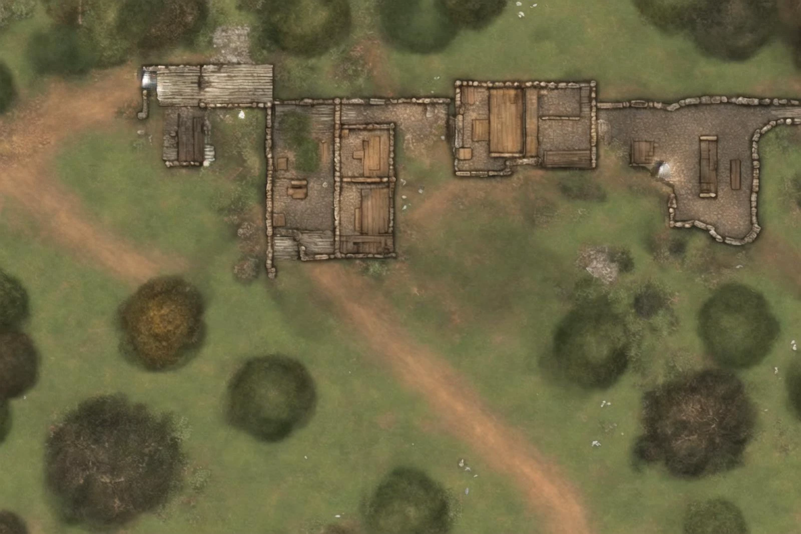 2d dnd battlemap, dungeon, forest, hills, river, unreal engine 5, detailed, 8k, high resolution, (masterpiece), hyper detailed, photorealistic