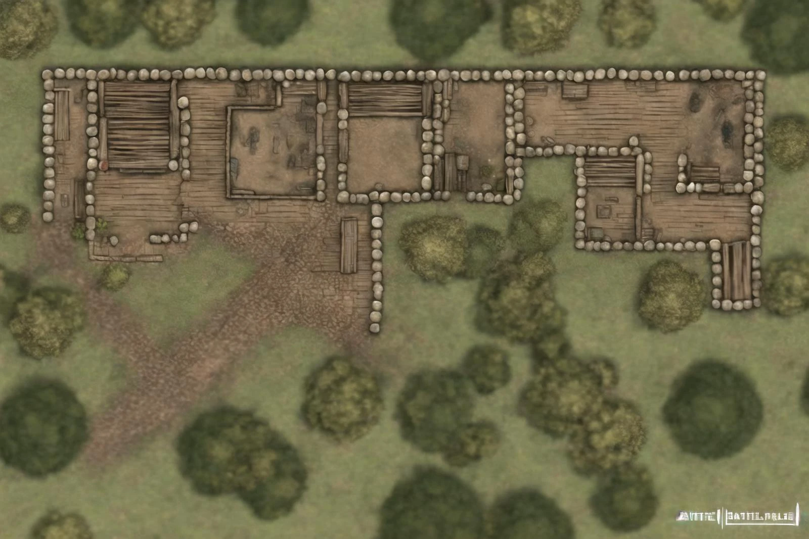2d dnd battlemap, dungeon, forest, hills, river, unreal engine 5, detailed, 8k, high resolution, (masterpiece), hyper detailed, photorealistic