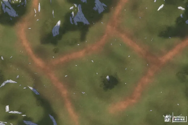 2d dnd battlemap, dungeon, forest, hills, river, unreal engine 5, detailed, 8k, high resolution, (masterpiece), hyper detailed, photorealistic
