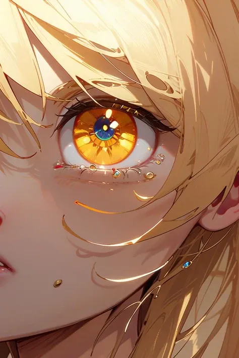 1girl, honey blonde hair, hair between eyes, gold eyes, blank eyes, emotionless, tears, detailed pupils, (extremely close-up:1.4), eye focus, eyelashes, eyeliner, night, dark, 
gold theme, masterpiece, best quality, shiny skin, <lora:vibrant_1.5_0.1-000020:0.8>