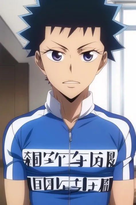 masterpiece, best quality, extremely delicate and beautiful, highres, original, <lora:TouichirouIzumida:0.8>, TouichirouIzumida, black hair, blue eyes, club uniform, spiky hair, 1boy, male, man, upper body, indoors,