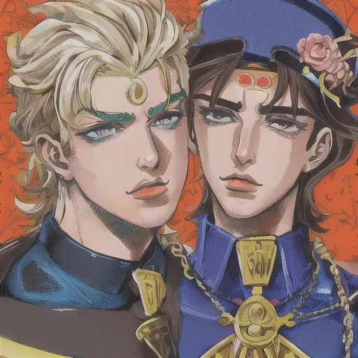mksks style, jotaro kujo, 1boy,flamboyant, portrait, jojo's bizzare adventure <lora:HirohikoArakiJoJo:0.79> , ( brown) short hair and blue droopy eyes,skin, suit straps,white shirt, brown vest,black short straight hair,zoomed in on face, focused on face, blue highlights,looking at viewer, aristocratic youth,in the style of hirohiko araki, zoomed in on face, focused on face, detailed art, looking at viewer, manga, aristocratic youth