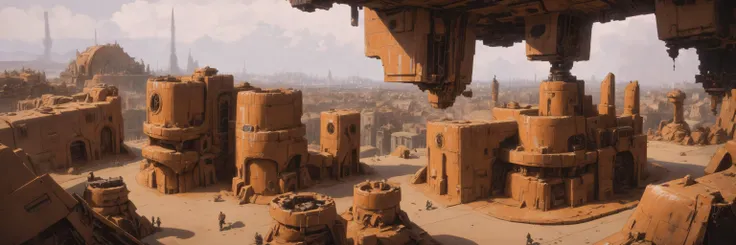 ((masterpiece,best quality)), , Tau_World, scifi,building, structure, still life, no humans, (city, buildings with windows :1.2), military, desert, street, panorama, large scale,
<lora:Tau_World:0.8>