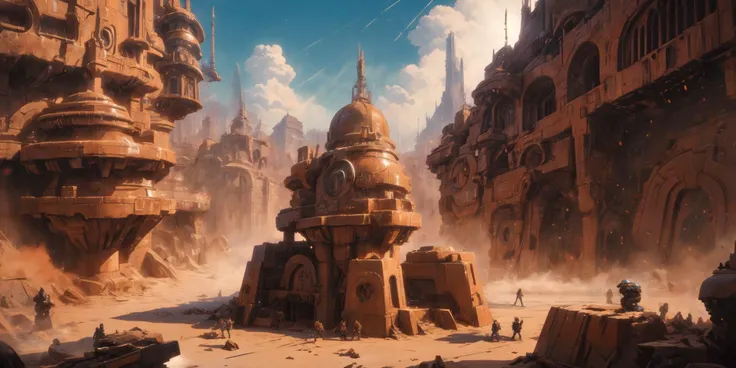 ((masterpiece,best quality)), , Tau_World, scifi,building, structure, still life, no humans, (city, buildings with windows :1.2), military, desert, street, panorama, large scale,
<lora:Tau_World:0.8>