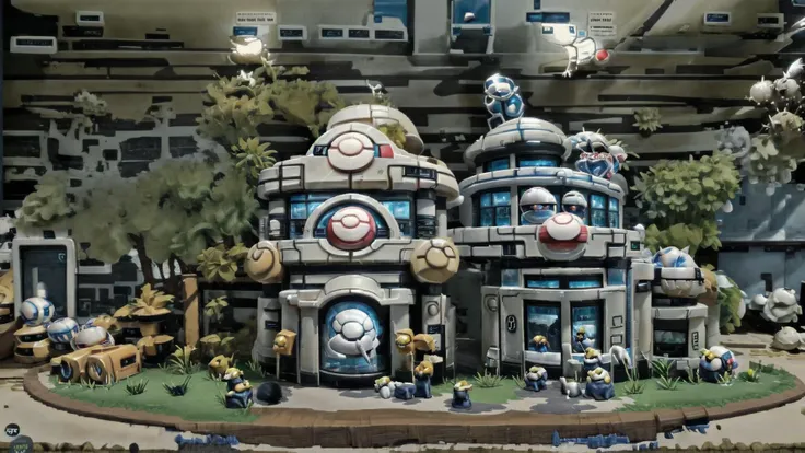 <lora:Pokemon_Center:0.8> Pokemon Center, pokemon, poke ball, BREAK, <lora:Tau_World:0.8> Tau World, scifi, military, desert