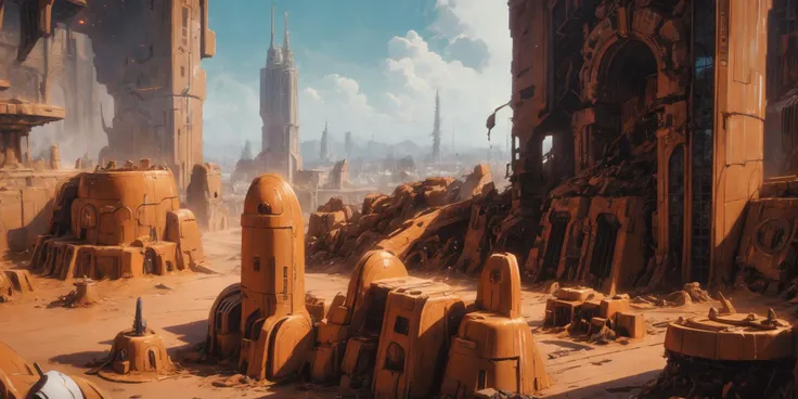 ((masterpiece,best quality)), , Tau_World, scifi,building, structure, still life, no humans, (city, buildings with windows :1.2), military, desert, street, panorama, large scale,
<lora:Tau_World:0.8>