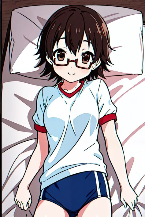 ((masterpiece)),((highest quality)),((Anatomical)),((Realistic)),((Detailed Description)),((cute)),((((Cute kids room for girls)))),(((1 kindergartener))),((Beautiful Eyes)),((Baby Face)),((Petite)),((Bewitching Smile)),(((Sportswear))),(((Glasses))),Full body view,((Low - Angle)),