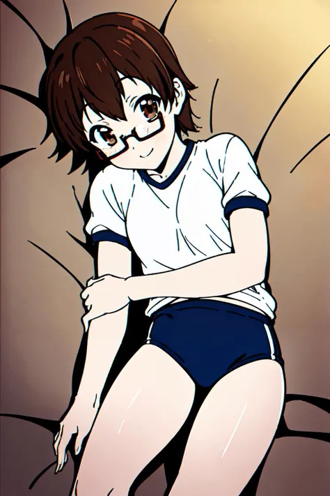 nodokamanabe, nodoka manabe, short hair, brown hair, (brown eyes:1.5), glasses, semi-rimless eyewear, red-framed eyewear, under-rim eyewear, 1 girl, high school age,
BREAK sakuragaoka high, full body, nude body, medium breasts, tiny hips, pussy, sitting on desk, pussy juice, spread legs, nipples,
BREAK indoors, classroom,
BREAK looking at viewer, (beautiful detailed eyes:1.6), extremely detailed face, perfect lighting, extremely detailed CG, (perfect hands, perfect anatomy),