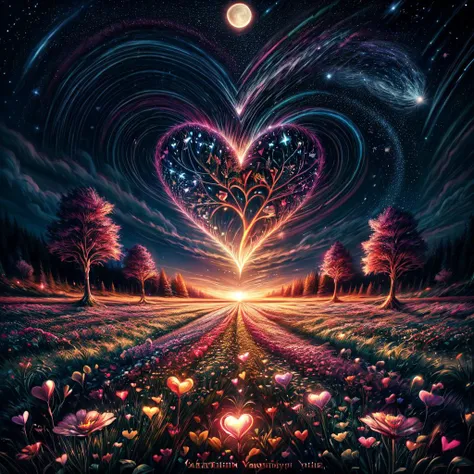 ValentineNatureStyle,flower,outdoors,sky,tree,no humans,night,grass,star (sky),heart shaped stars,heart shaped moon,nature,night sky,scenery,starry sky,field,colorful
,heart shaped flower,valentine, <lora:ValentineNatureStyle:1>, <lora:add_detail:0.8> <lora:more_details:0.8> <lora:colorfix:0.8>