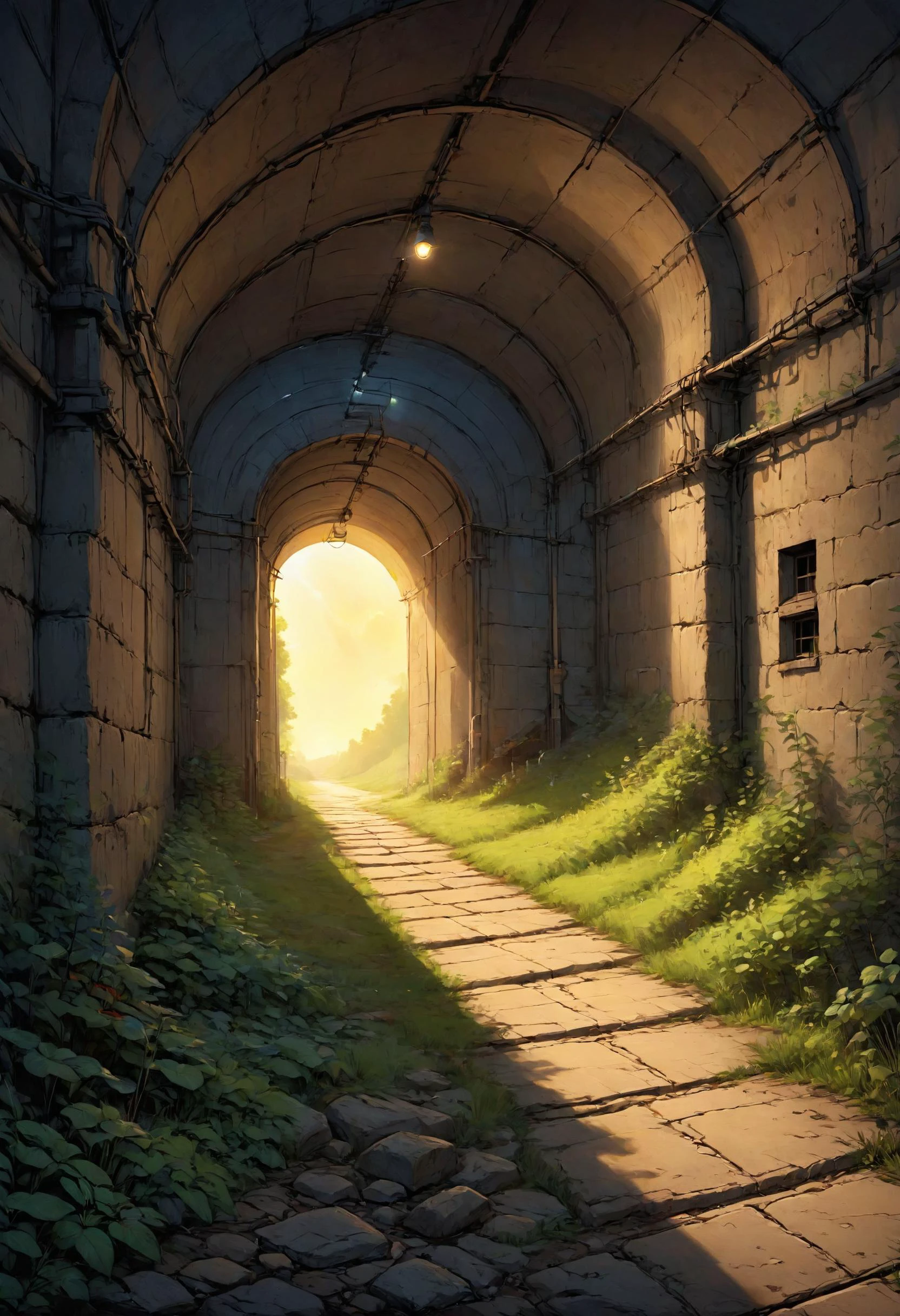 When you can only see the tunnel at the end of the light, Lights out, party over, it's the end of your life, <lora:great_lighting:0.4> great lighting, Flickering light, <lora:EldritchComicsXL:0.7>, <lora:Neon_Style_XL:0.7>