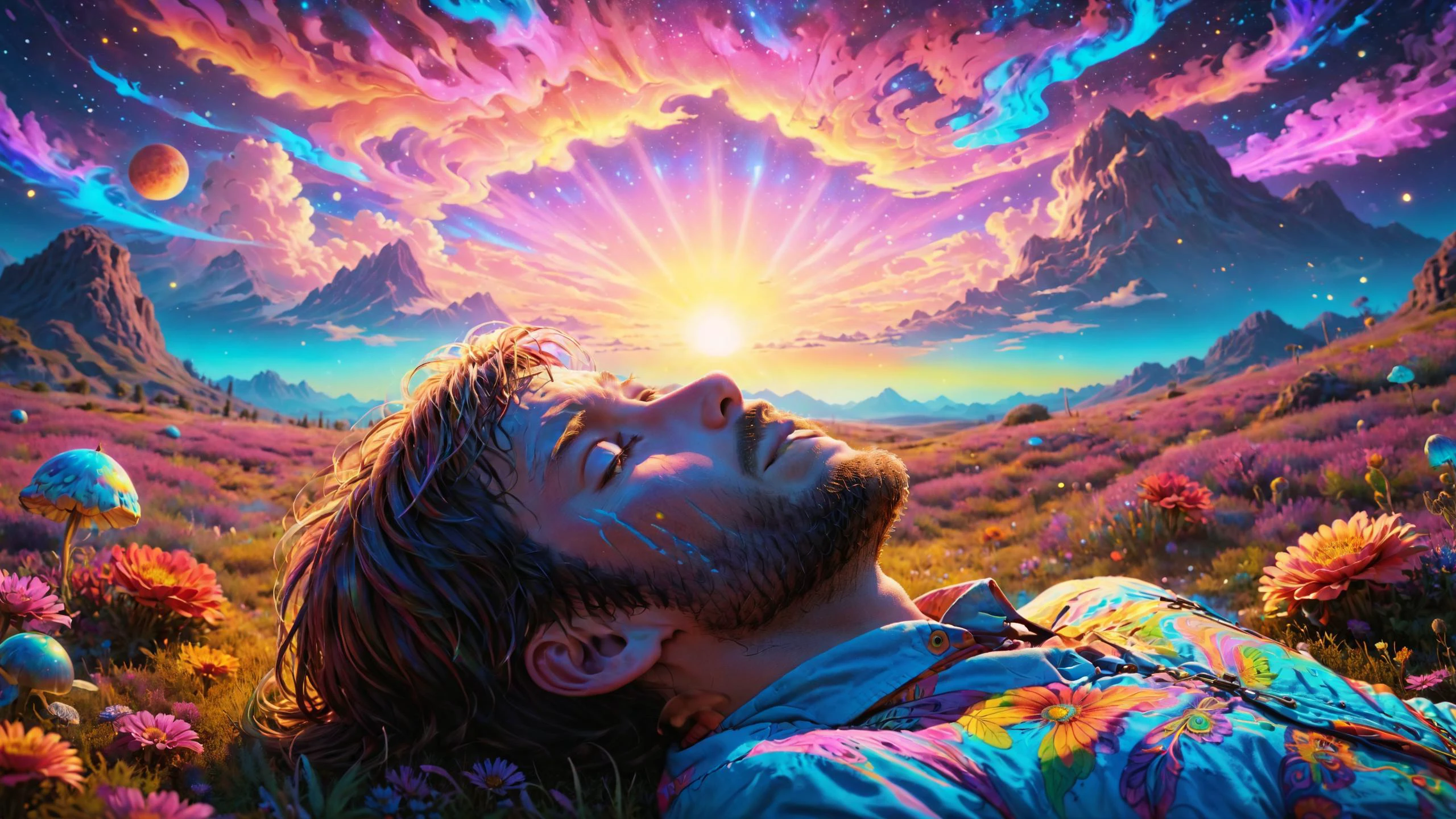 Beautiful dreams he said he had when he was dead, <lora:xl_more_art-full_v1:0.4>, <lora:MJ52:0.4>, Cinematic lighting, <lora:Psychedelic:0.8> Psychedelic, <lora:Neon_Style_XL:0.7>