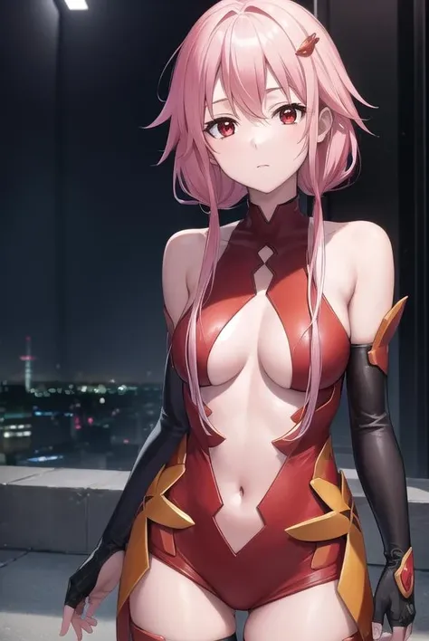 inoriyuzuriha, <lora:inoriyuzuriha-lora-nochekaiser:1>,
inori yuzuriha, hair ornament, hairclip, long hair, pink hair, (red eyes:1.5), twintails,
BREAK bare shoulders, black thighhighs, center opening, cleavage, detached sleeves, elbow gloves, fingerless gloves, gloves, navel, thighhighs, dress, red dress,
BREAK night, night sky, sky, star \(sky\), star \(symbol\), city,
BREAK looking at viewer, (cowboy shot:1.5),
BREAK <lyco:GoodHands-beta2:1>, (masterpiece:1.2), best quality, high resolution, unity 8k wallpaper, (illustration:0.8), (beautiful detailed eyes:1.6), extremely detailed face, perfect lighting, extremely detailed CG, (perfect hands, perfect anatomy),