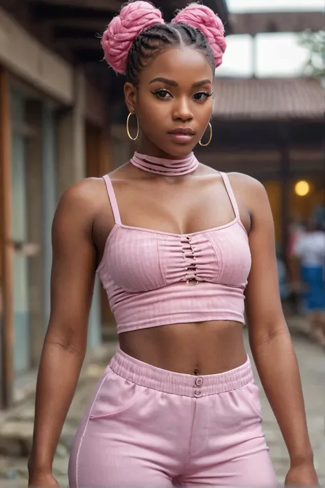 ghanaian girl with braided hair 