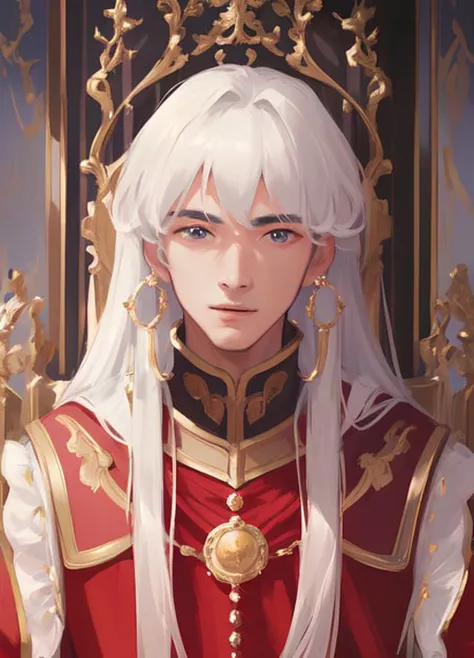masterpiece,handsome men,1men,old men,ultra quality,best quality,masterpiece,dragon armor,beautiful,big eye,portrait++,side trone, laugh