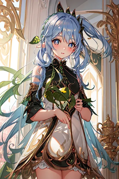 (masterpiece:1.3),( beautiful:1.2),(high quality:1.2),(finely detailed:1.2),(beautiful eyes:1.5), (glowing eyes:1.1),shiny hair,best quality,masterpiece,a very delicate and beautiful , (one cute girl at the center:1.2),(solo:1.3), nahida \(genshin impact\), ,cross-shaped pupils, (ponytail, pointy ears,:0.6) ,cowboy shot, <lora:nahidaGenshinImpact_v10:1>,