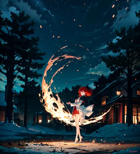 forest, night, detailed fire
