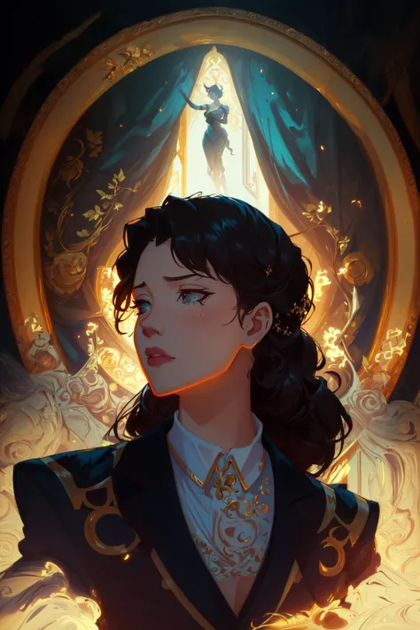 a superb young woman wearing a ball gown dress in tank interior diffused light, gothic interior , highly detailed, sharp focus, candid portrait, face by wlop, extremely detailed, carved marble, interior tank, digital painting, artstation, concept art, smooth, sharp focus, illustration, cinematic lighting, art by artgerm and greg rutkowski and alphonse mucha and boris vallejo and frank frazetta