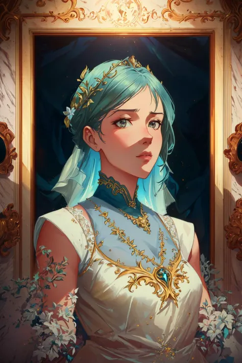 a superb young woman wearing a ball gown dress in tank interior diffused light, contemporary interior , highly detailed, sharp focus, candid portrait, face by wlop, extremely detailed, carved marble, interior tank, digital painting, artstation, concept art, smooth, sharp focus, illustration, cinematic lighting, art by artgerm and greg rutkowski and alphonse mucha and boris vallejo and frank frazetta
