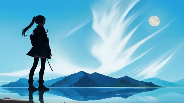 masterpiece, best quality, ultra-detailed, illustration, 1girl,warrior,armor, solo, outdoors, night, beach, nature, stars, moon, ponytails, green eyes, cheerful, happy, mountain boots, gloves, rocks, smoke, shadows, contrast, clear sky, constellations, Milky Way, peaceful, serene, quiet, tranquil, remote, secluded, adventurous, escape, independence, survival, resourcefulness, challenge, perseverance, stamina, endurance, observation, intuition, adaptability, creativity, imagination, artistry, inspiration, beauty, awe, wonder, gratitude, appreciation, relaxation, enjoyment, rejuvenation, mindfulness, awareness, connection, harmony, balance, texture, detail, realism, depth, perspective, composition, color, light, shadow, reflection, refraction, tone, contrast, foreground, middle ground, naturalistic, figurative, representational, impressionistic, expressionistic, abstract, innovative, experimental, unique