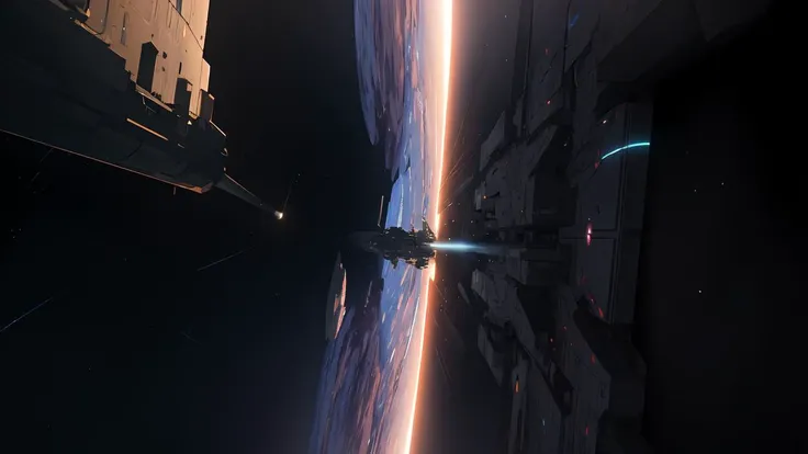 best quality, masterpiece,highly detailed,(photorealistic),science fiction, outer space,deep space,interstellar,space battleship,spacecraft,stargate,nebula,perspective view,distant view,